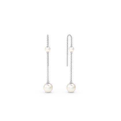 Freshwater Pearl Threaded Drop Earrings