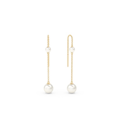 Freshwater Pearl Threaded Drop Earrings