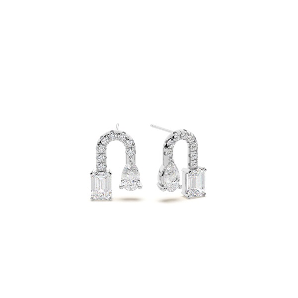 Toi Et Moi Arched Diamond Stud Earrings