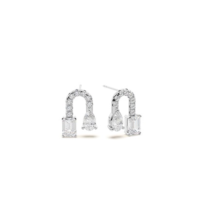 Toi Et Moi Arched Diamond Stud Earrings