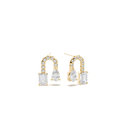 Toi Et Moi Arched Diamond Stud Earrings