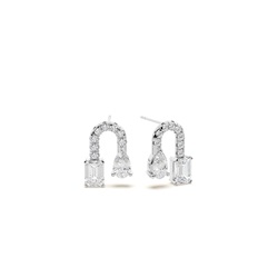 Toi Et Moi Arched Diamond Stud Earrings