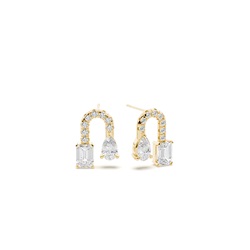 Toi Et Moi Arched Diamond Stud Earrings