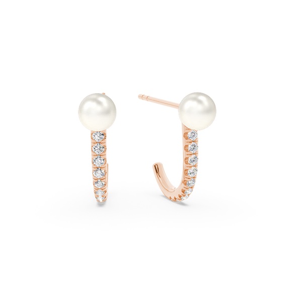 Freshwater Pearl J Hoop Earrings