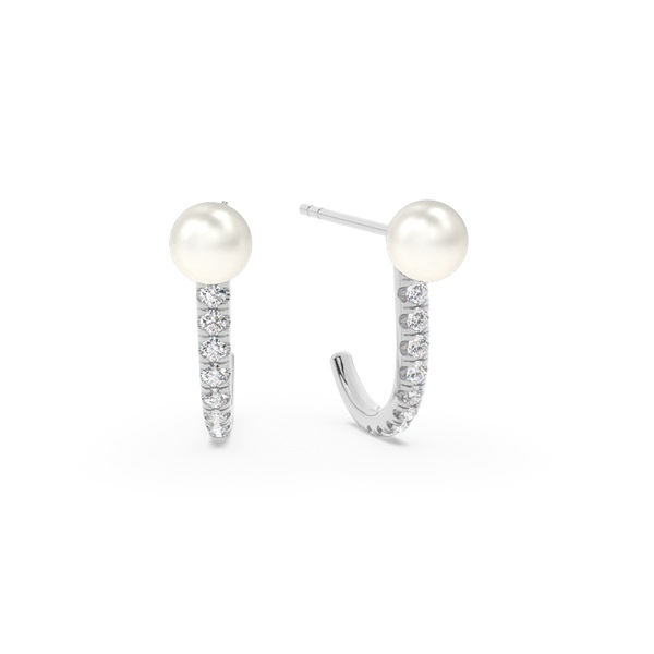 Freshwater Pearl J Hoop Earrings