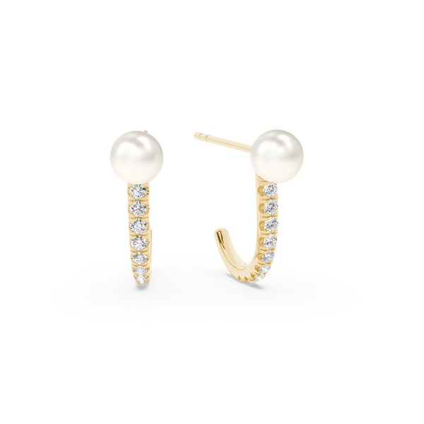 Freshwater Pearl J Hoop Earrings