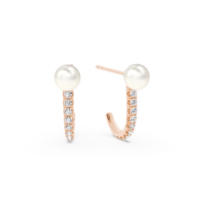 Freshwater Pearl J Hoop Earrings
