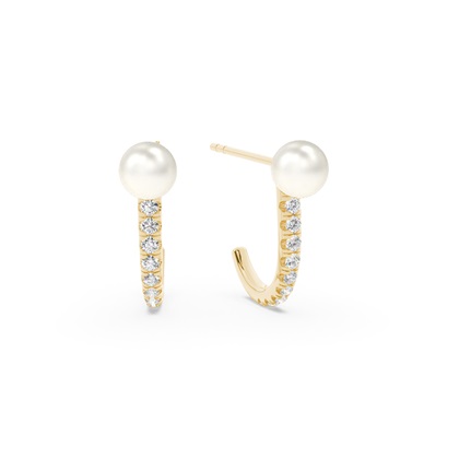 Freshwater Pearl J Hoop Earrings