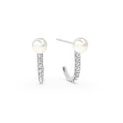 Freshwater Pearl J Hoop Earrings