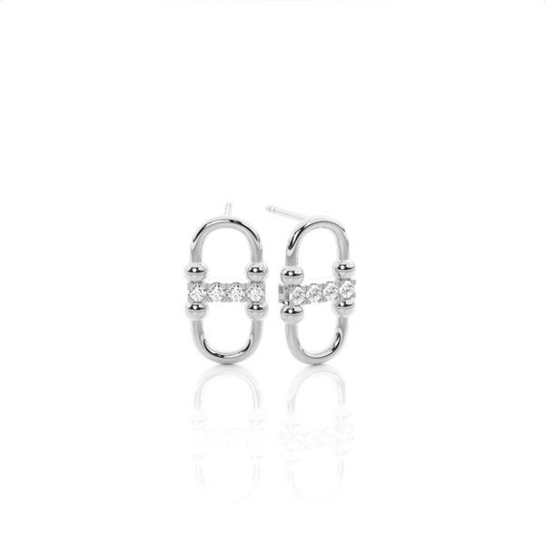 Interlink Diamond Stud Earring (Large)