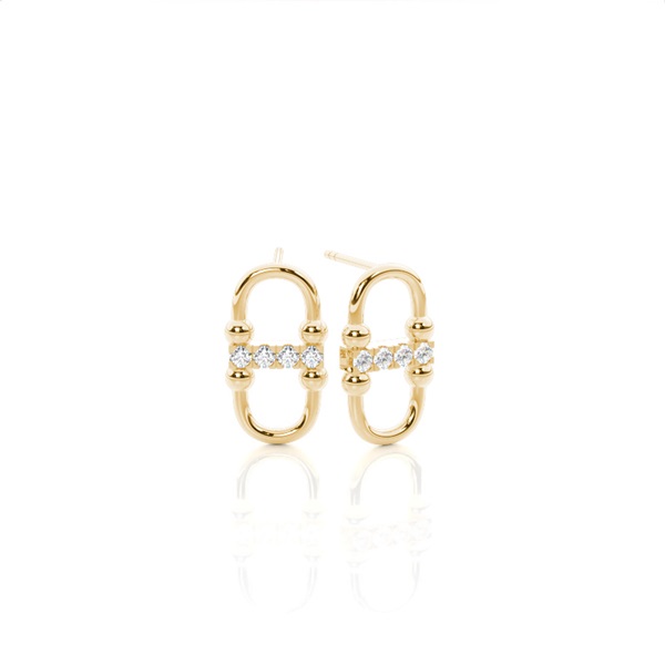 Interlink Diamond Stud Earring (Large)