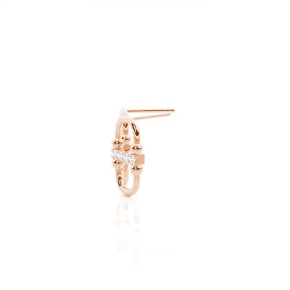 Interlink Diamond Stud Earring (Large)