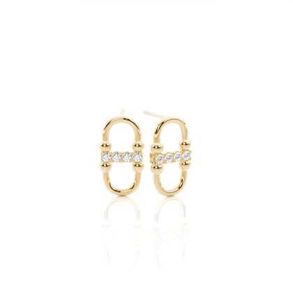 Yellow Gold Diamond Earrings