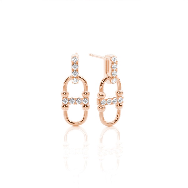Interlink Diamond Dangling Earrings (Large)