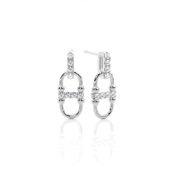 Interlink Diamond Dangling Earrings (Large)
