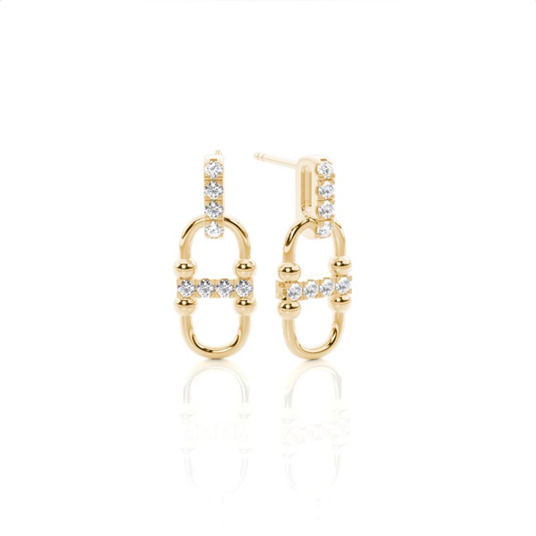 Interlink Diamond Dangling Earrings (Large)
