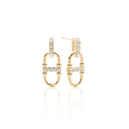 Yellow Gold Diamond Earrings