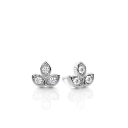 Floral Delicate Diamond Stud Earrings