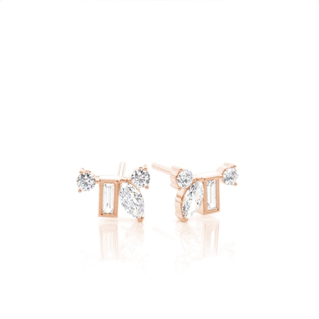 Rotgold Ohrringe Mit Diamanten