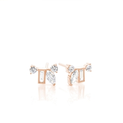 Multi Shaped Diamond Arched Cluster Studs