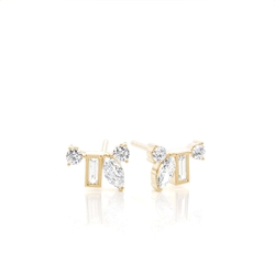 Multi Shaped Diamond Arched Cluster Studs