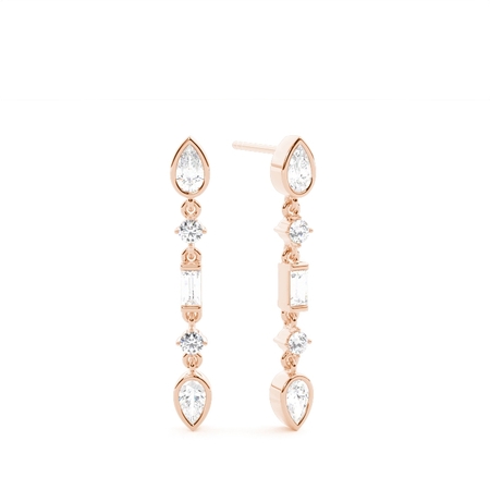 Rotgold Ohrringe Mit Diamanten