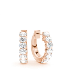 Fancy Oval Cut Diamond Hoop Earrings