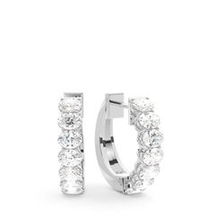 Fancy Oval Cut Diamond Hoop Earrings