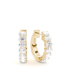 Fancy Oval Cut Diamond Hoop Earrings