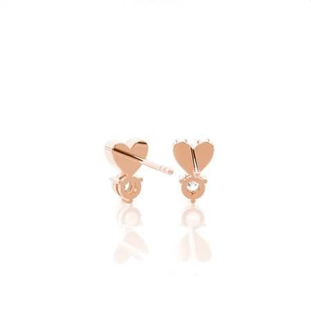 Illusion set Round Diamond Heart Shape Dainty Earrings