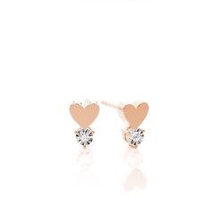 Illusion set Round Diamond Heart Shape Dainty Earrings