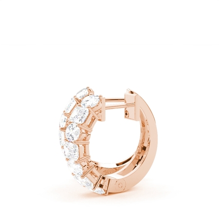 Creolen mit Diamanten im Oval- und Smaragdschliff