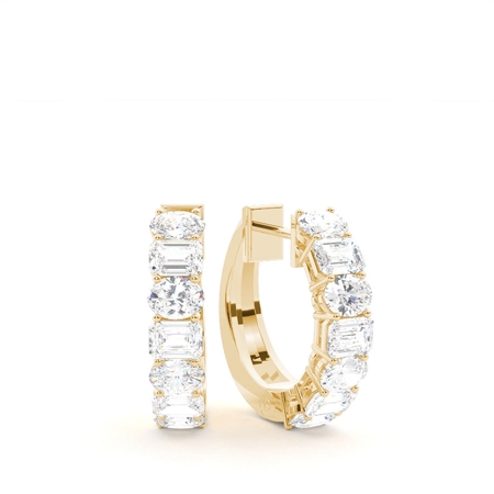 Creolen mit Diamanten im Oval- und Smaragdschliff