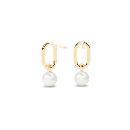 Elegante Süßwasserperlen-Ohrhänger mit zartem Behang