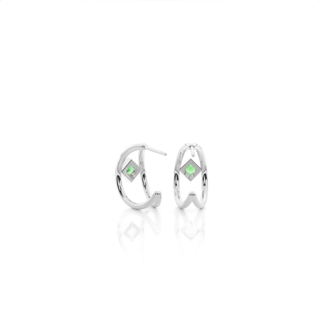 Zarte Creolen mit Princess-Smaragden