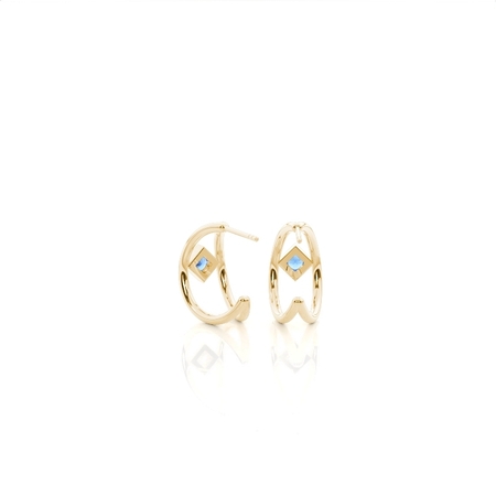 Zarte Creolen mit Princess-blauen Saphiren