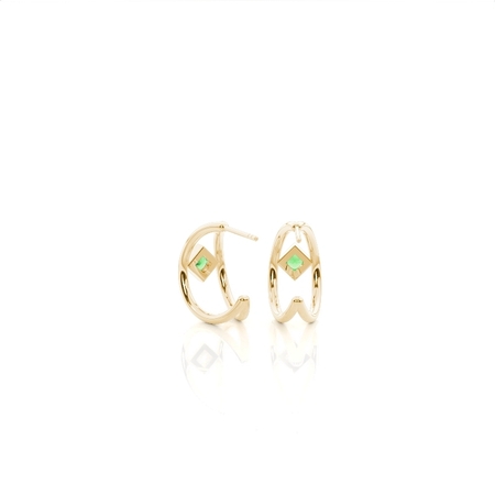 Zarte Creolen mit Princess-Smaragden