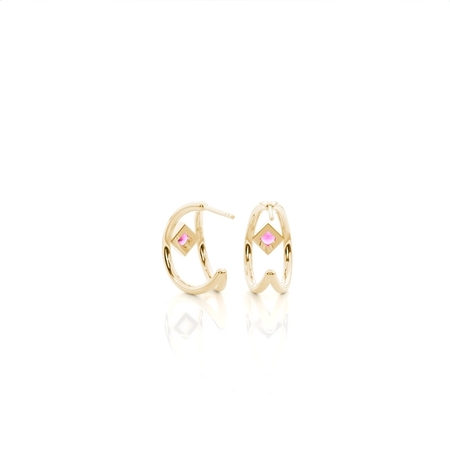 Zarte Creolen mit Princess-Rubinen