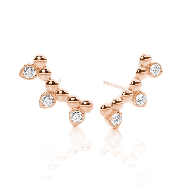 Zarte Diamant-Ohrstecker mit Perlmuster