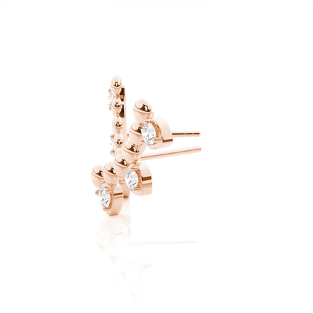 Zarte Diamant-Ohrstecker mit Perlmuster