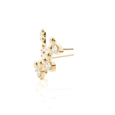 Zarte Diamant-Ohrstecker mit Perlmuster