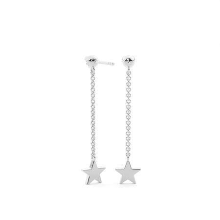 Dangling Star Diamond Drop Earrings