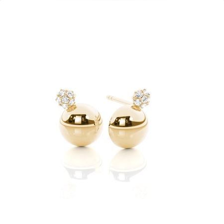 Pavé-Diamant-Ohrstecker – Runde Kugelform