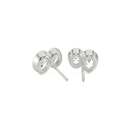 Toi Et Moi Bezel-Set Oval Diamond Earrings
