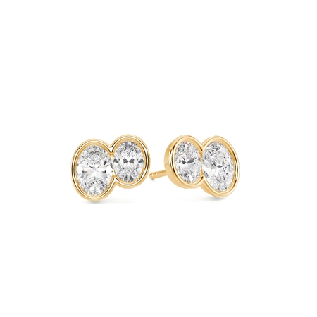 Toi Et Moi Bezel-Set Oval Diamond Earrings