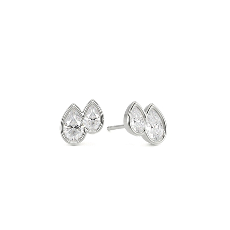 Toi Et Moi Bezel-Set Pear Diamond Earrings