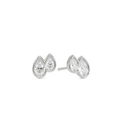 Toi Et Moi Bezel-Set Pear Diamond Earrings