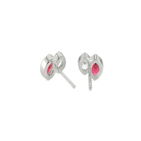 Toi Et Moi Bezel Set Marquise-Cut Ruby & Diamond Earrings