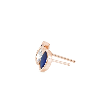 Toi Et Moi Bezel Set Marquise-Cut Blue Sapphire & Diamond Earrings