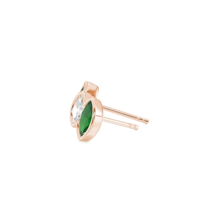 Toi Et Moi Bezel Set Marquise-Cut Emerald & Diamond Earrings